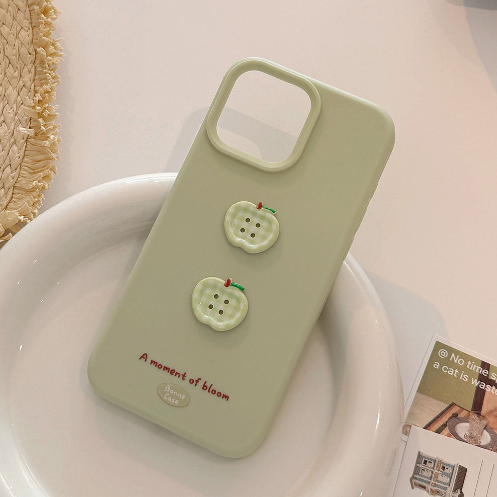 Cute Apple Button Silicone Phone Case For iPhone