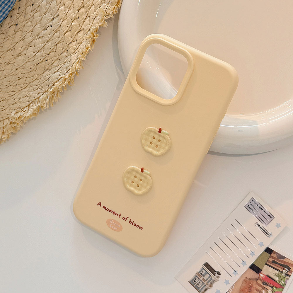 Cute Apple Button Silicone Phone Case For iPhone