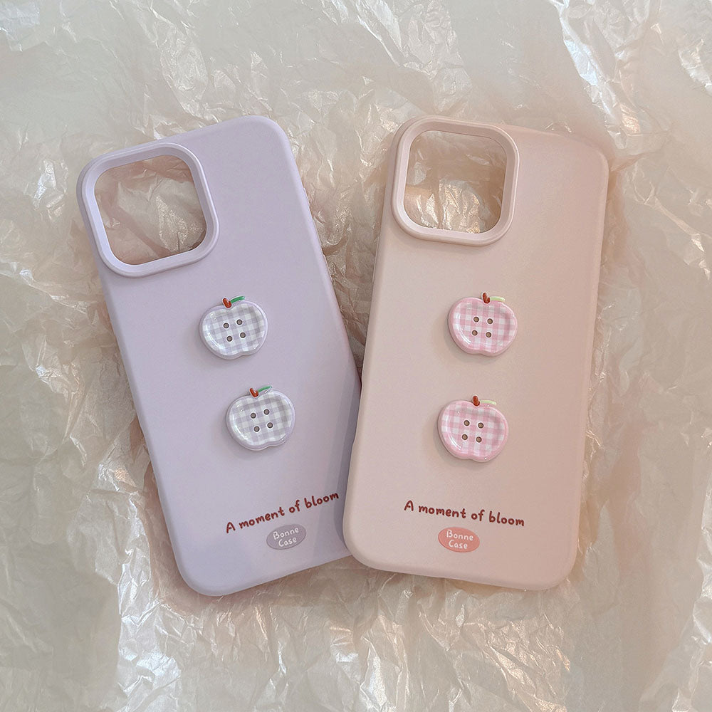 Cute Apple Button Silicone Phone Case For iPhone