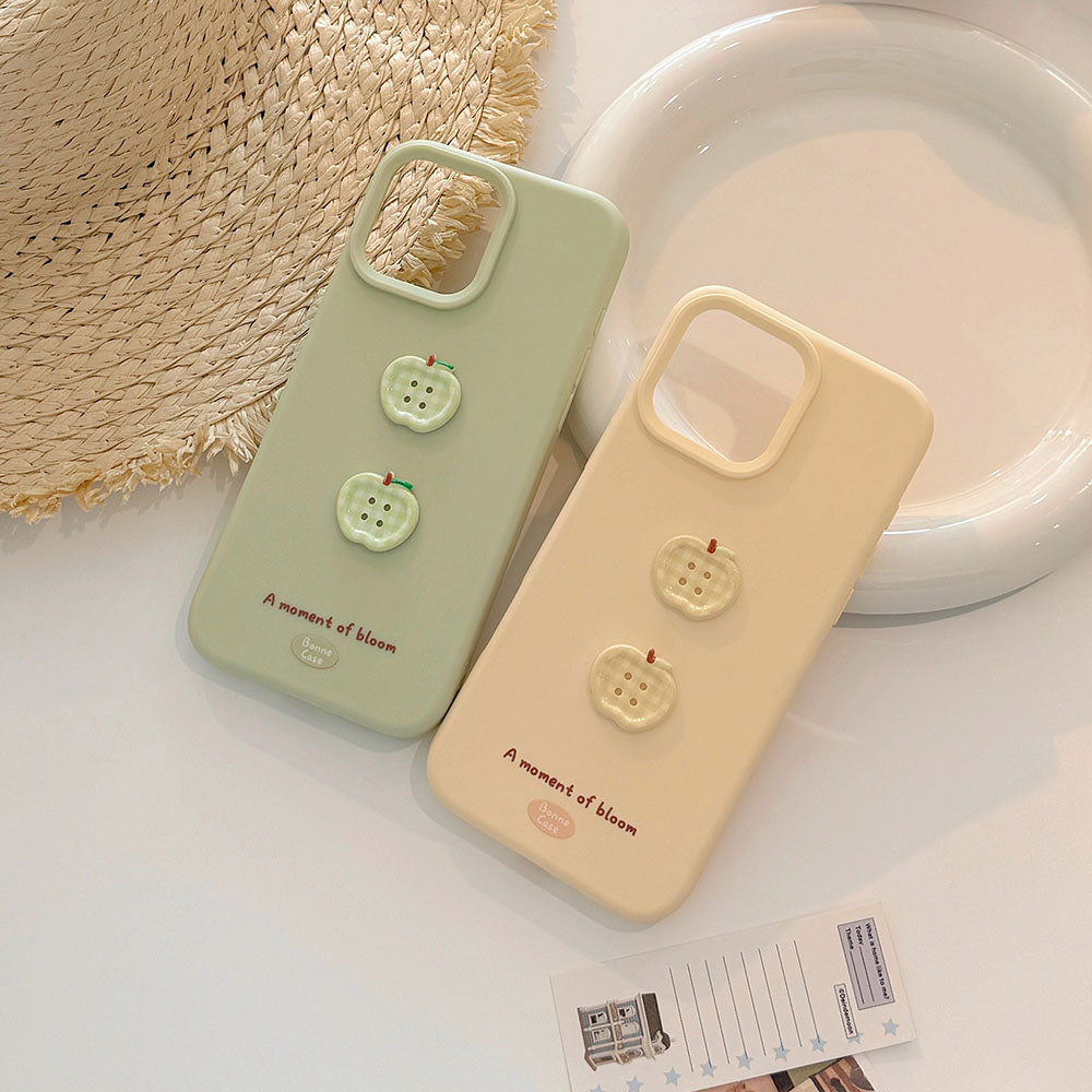 Cute Apple Button Silicone Phone Case For iPhone
