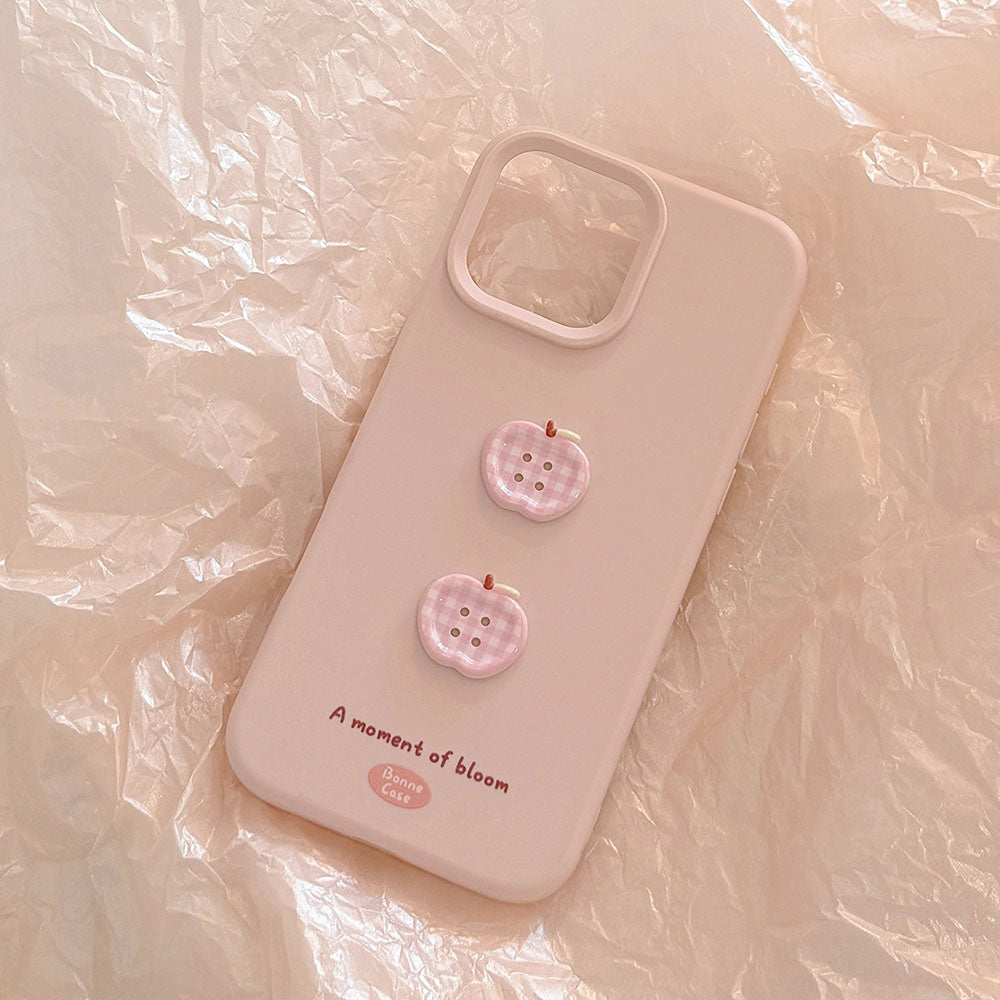 Cute Apple Button Silicone Phone Case For iPhone