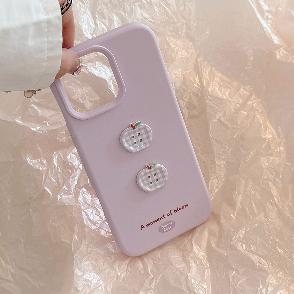 Cute Apple Button Silicone Phone Case For iPhone