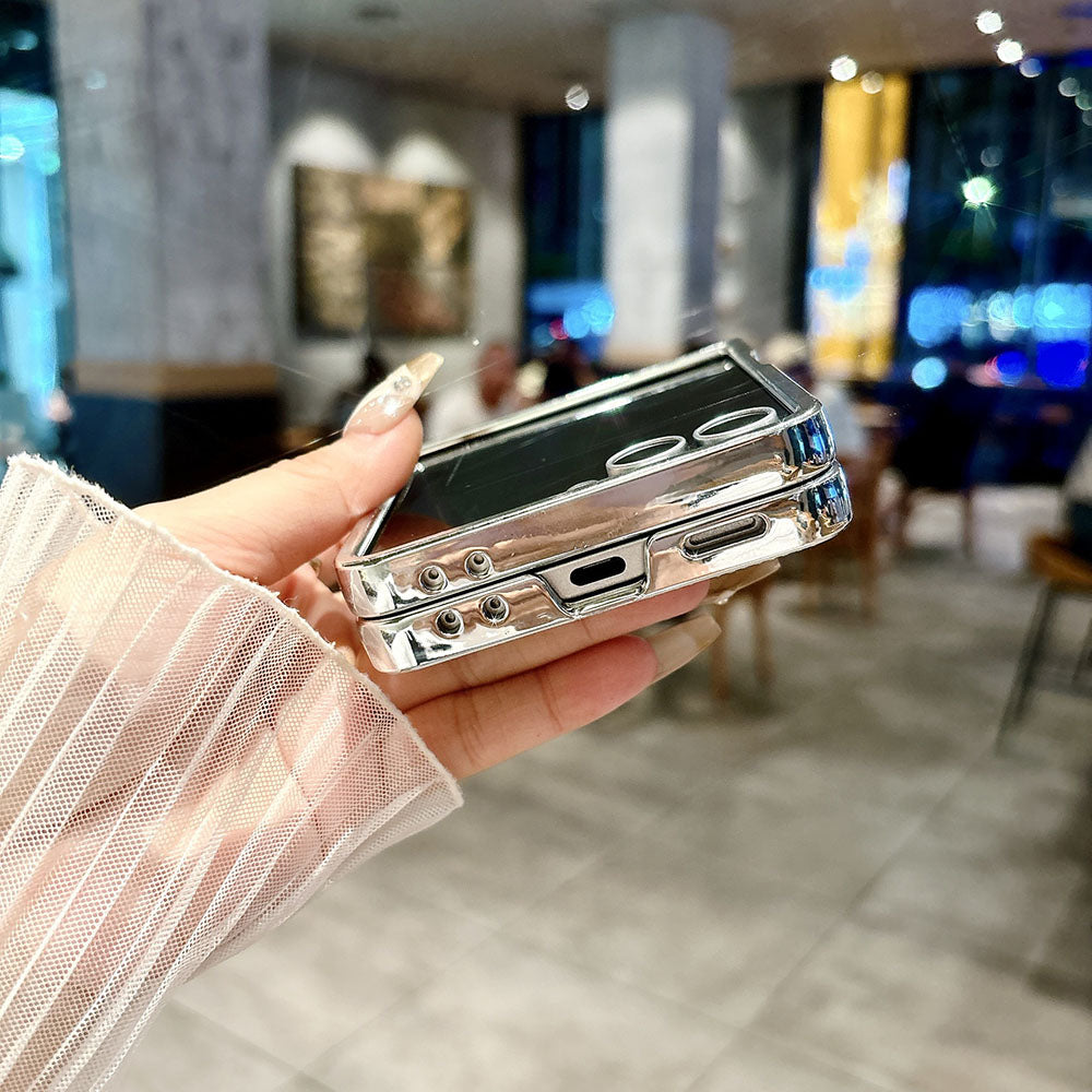 Grid Electroplated Diamond Phone Case For Samsung Galaxy Z Flip 7/6/5/4/3