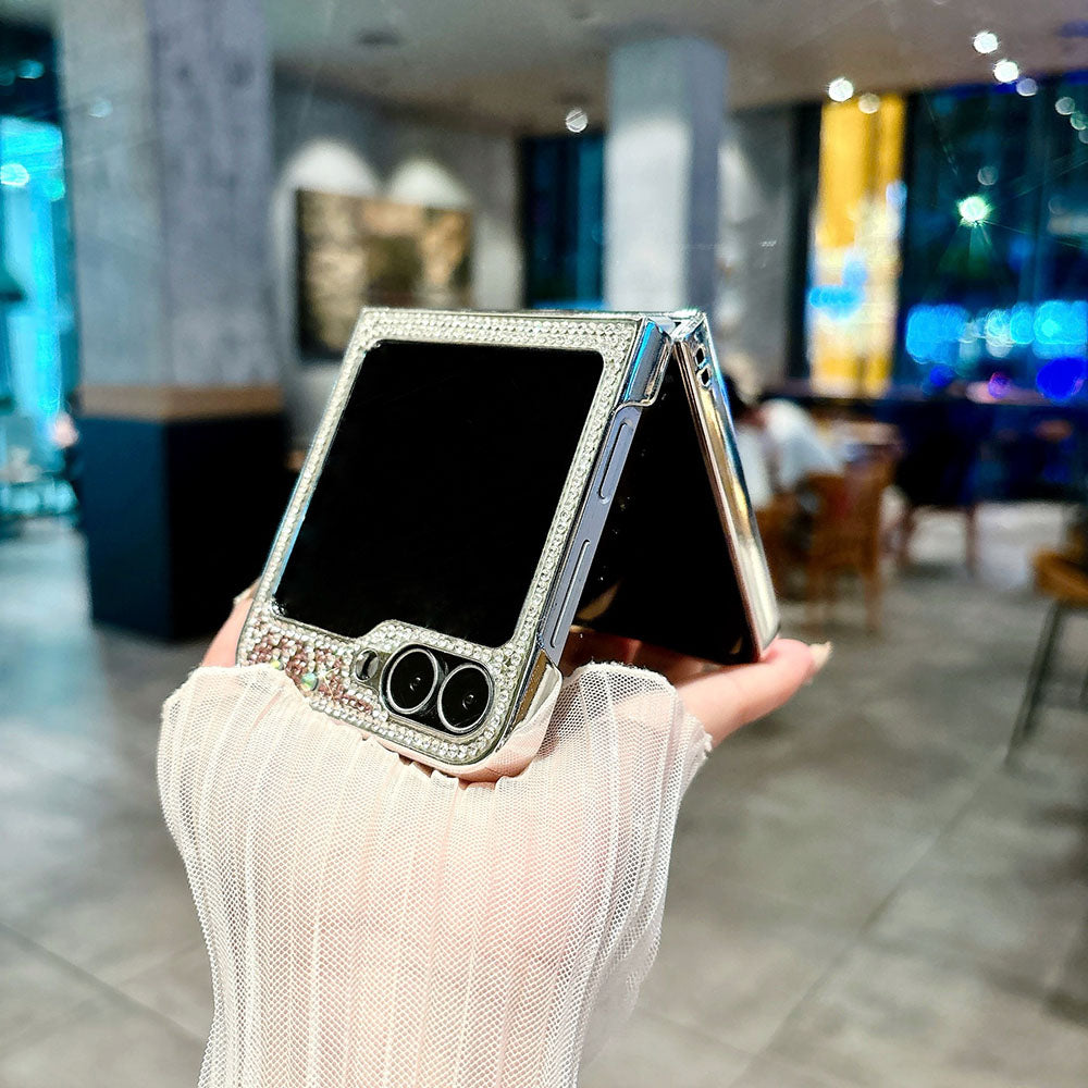 Grid Electroplated Diamond Phone Case For Samsung Galaxy Z Flip 7/6/5/4/3