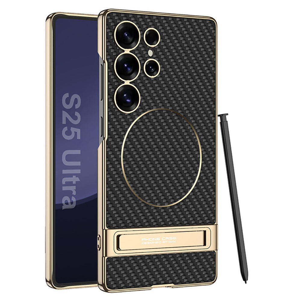 Electroplated Leather Stand Phone Case For Samsung Galaxy