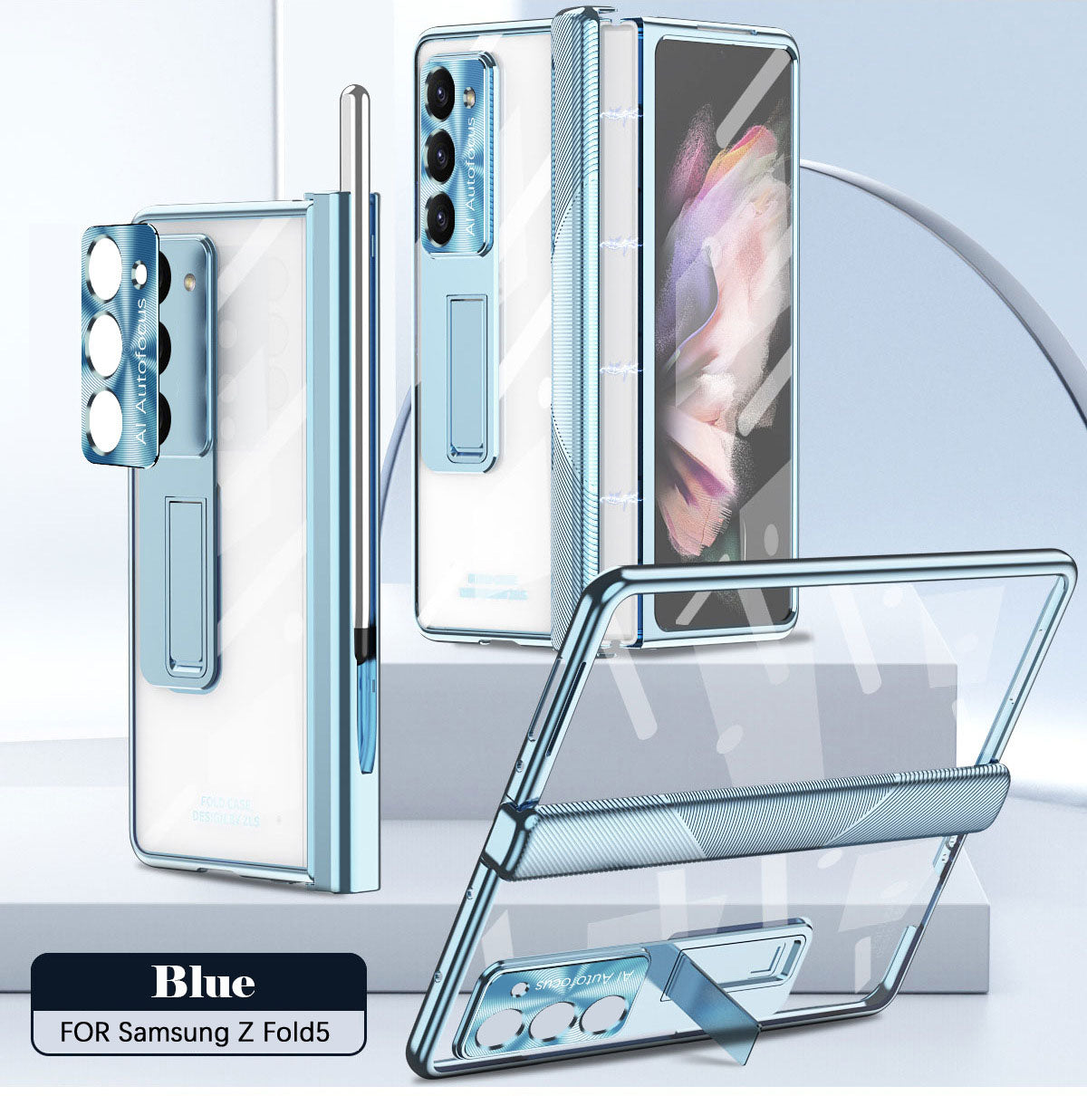 Magnetic Hinge Plating Case For Galaxy Z Fold5 Fold4 Fold3 With Double Hinge Protector - mycasety2023 Mycasety