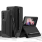Leather Pen Holder Armor Back Case For Samsung Galaxy Z Fold3 Fold4 5G - Mycasety Mycasety