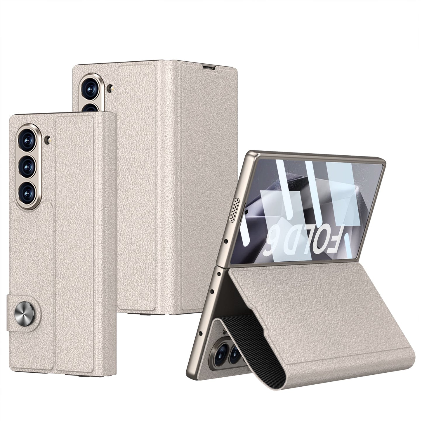 Luxurious Leather Cover Shockproof Phone Case With Screen Protector For Galaxy Z Fold 6/7