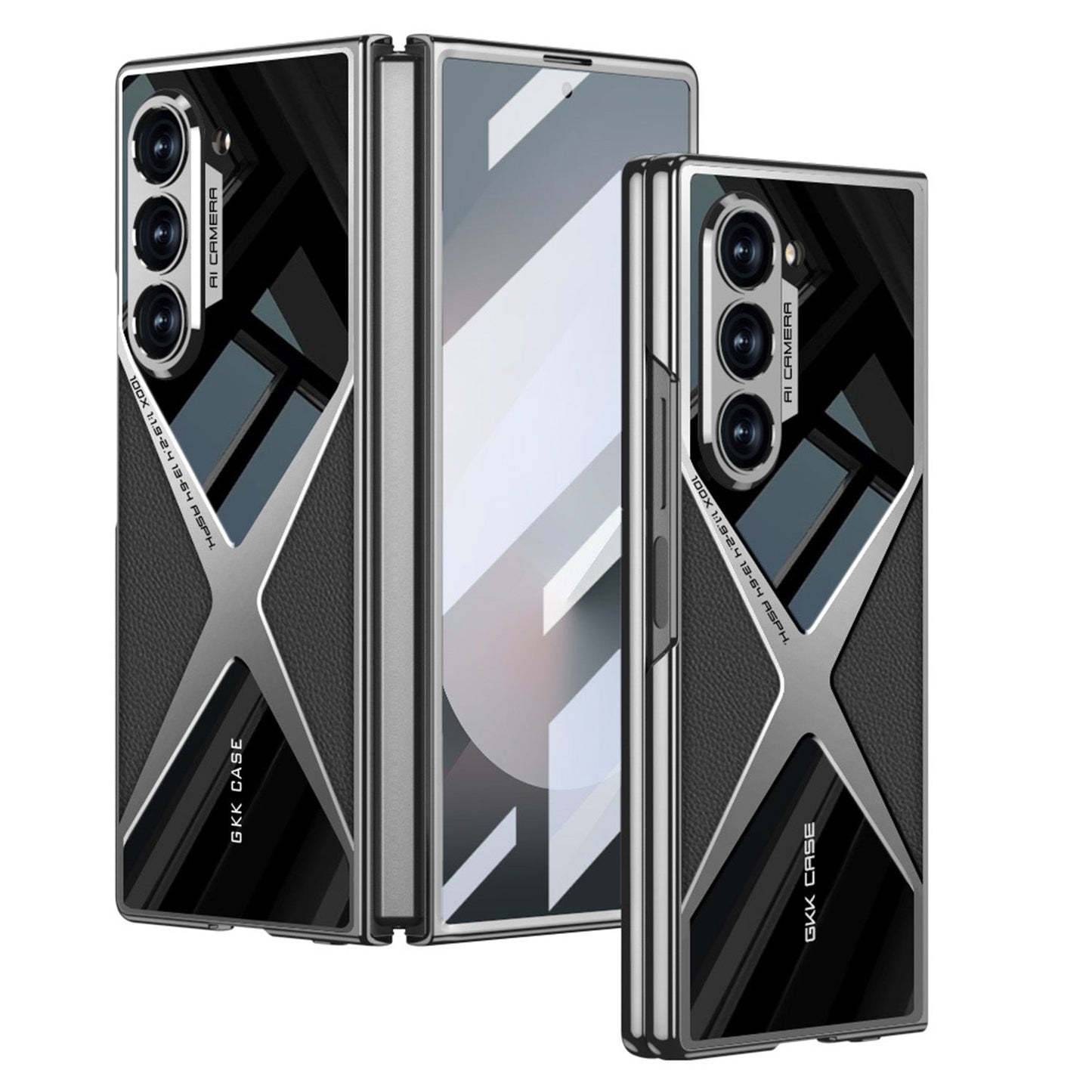 Electroplating Leather Shockproof Phone Case With Screen Protector For Galaxy Z Fold 7/6