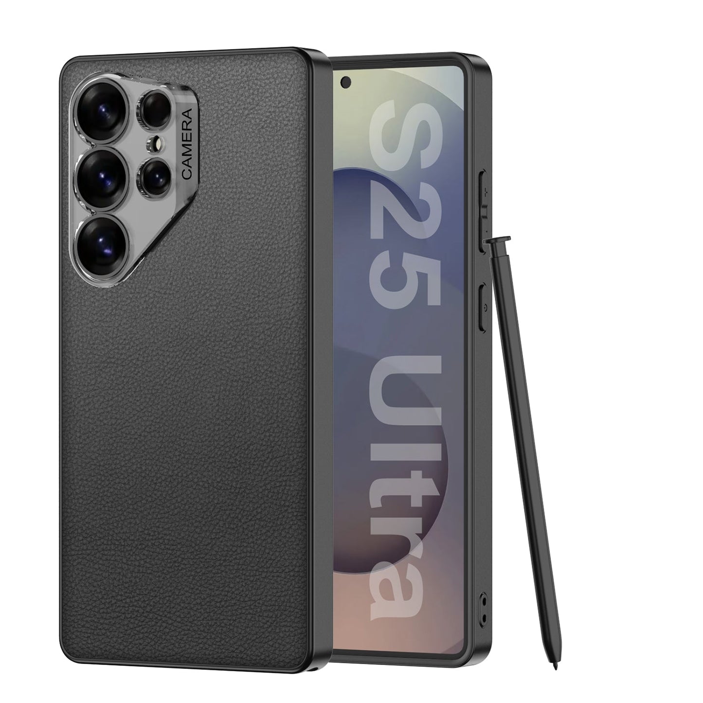 Ultra Thin Camera Lens Protector Leather Case for Galaxy