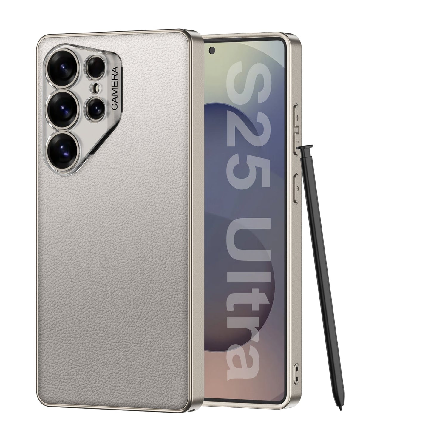 Ultra Thin Camera Lens Protector Leather Case for Galaxy