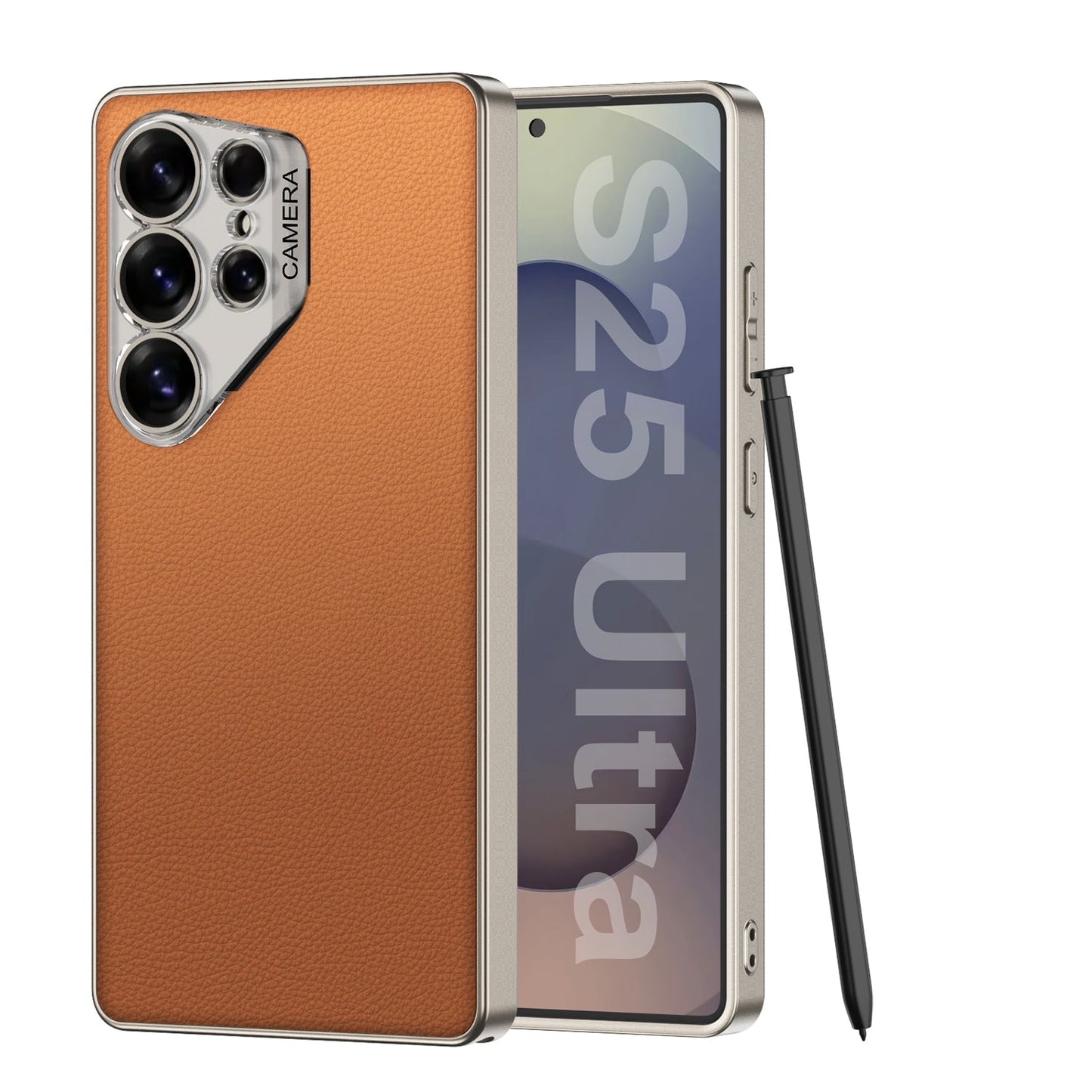 Ultra Thin Camera Lens Protector Leather Case for Galaxy