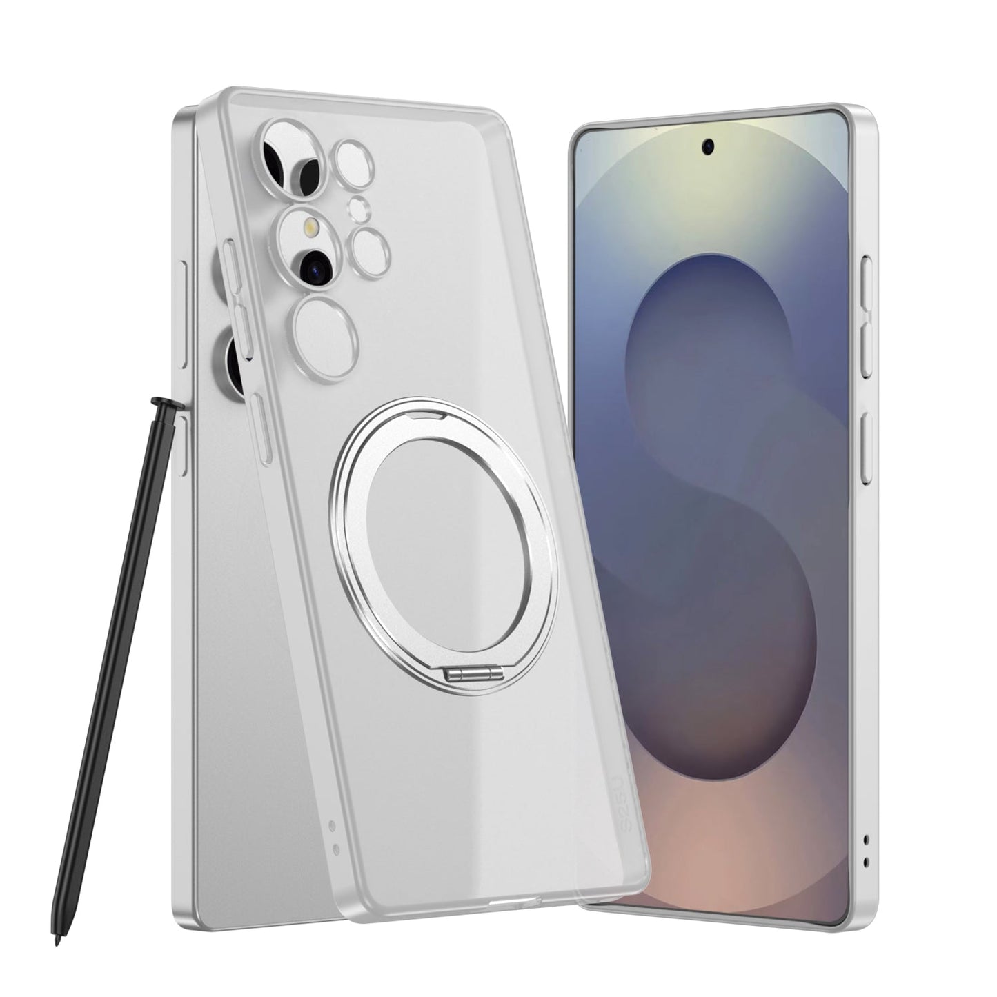 Frosted Translucent Metal Swivel Stand for Galaxy S25 Ultra