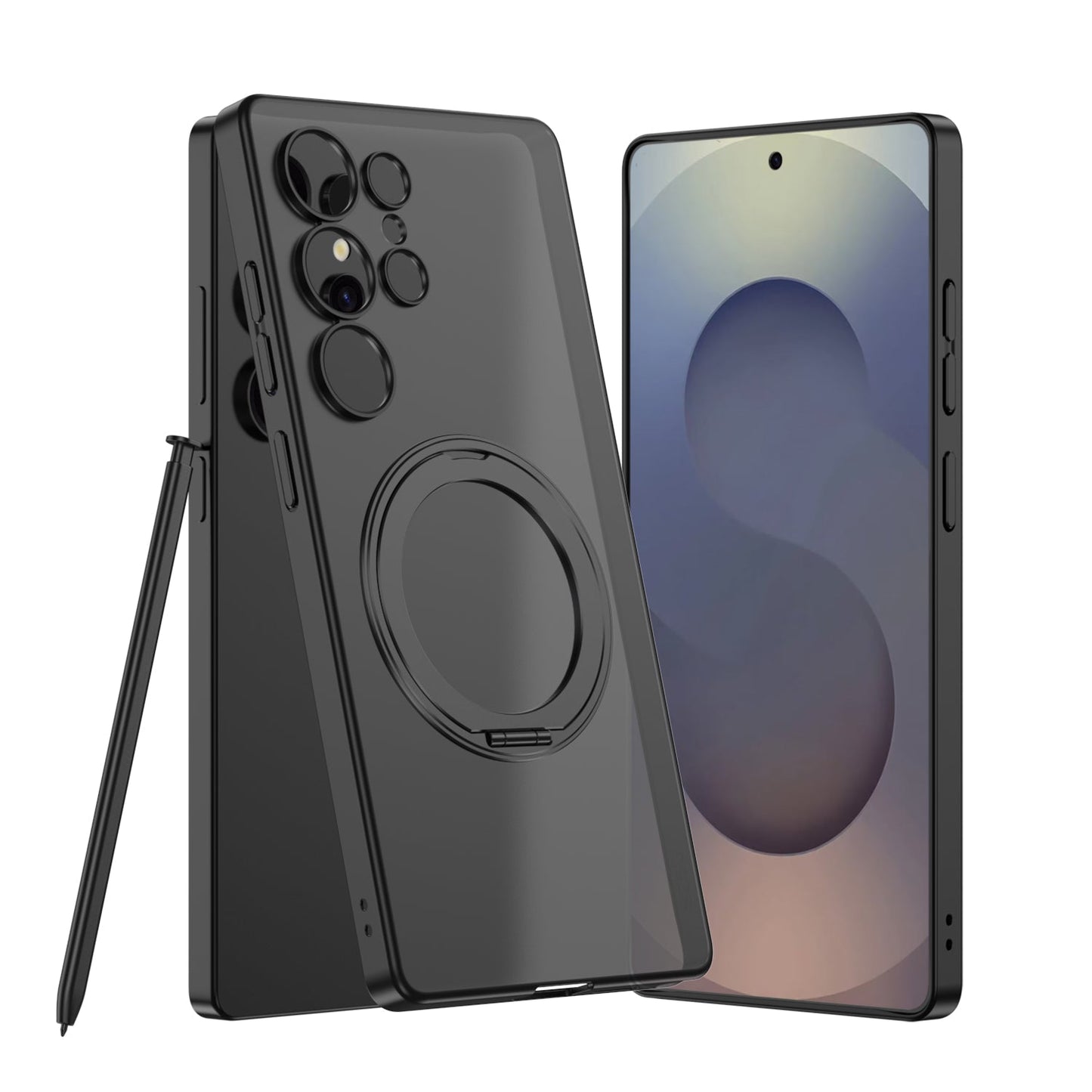 Frosted Translucent Metal Swivel Stand for Galaxy S25 Ultra