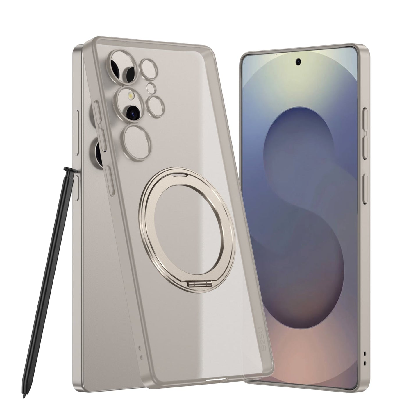 Frosted Translucent Metal Swivel Stand for Galaxy S25 Ultra