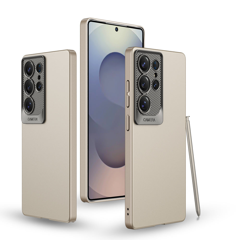 Frosted Ultra-thin Metal Lens Protection Shockproof Case for Galaxy S25 Ultra