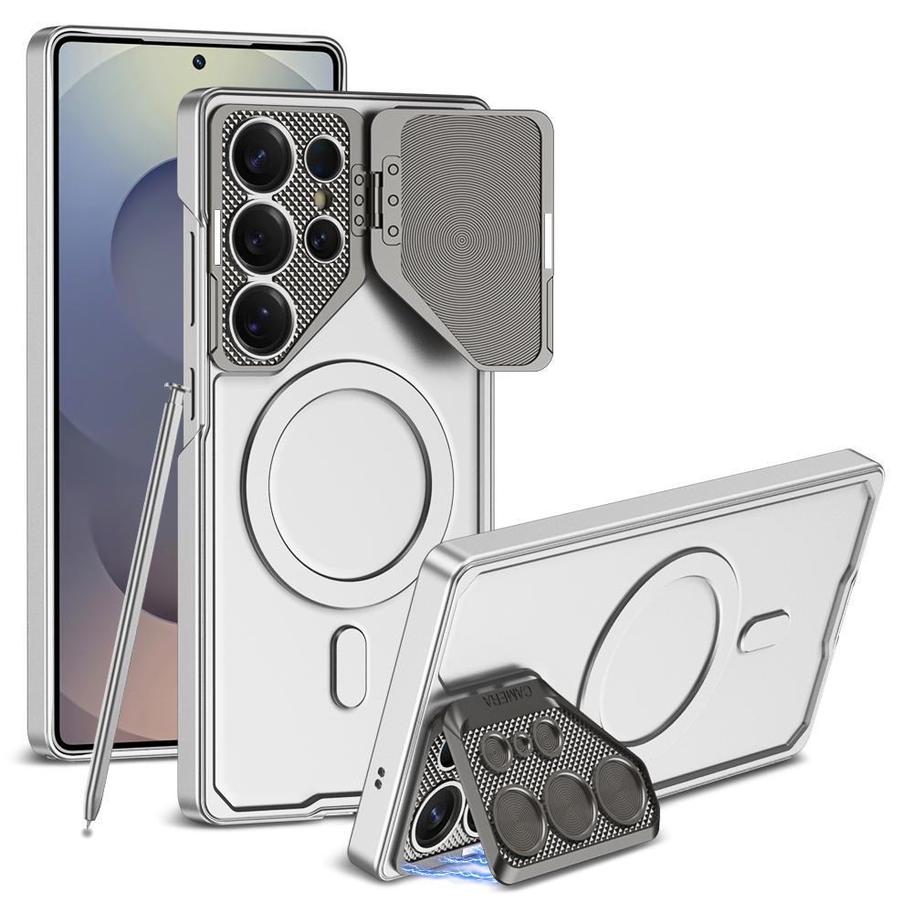 Magnetic Adjustable Camera Metal Kickstand Premium Rugged Protective Case for Galaxy S25 Ultra