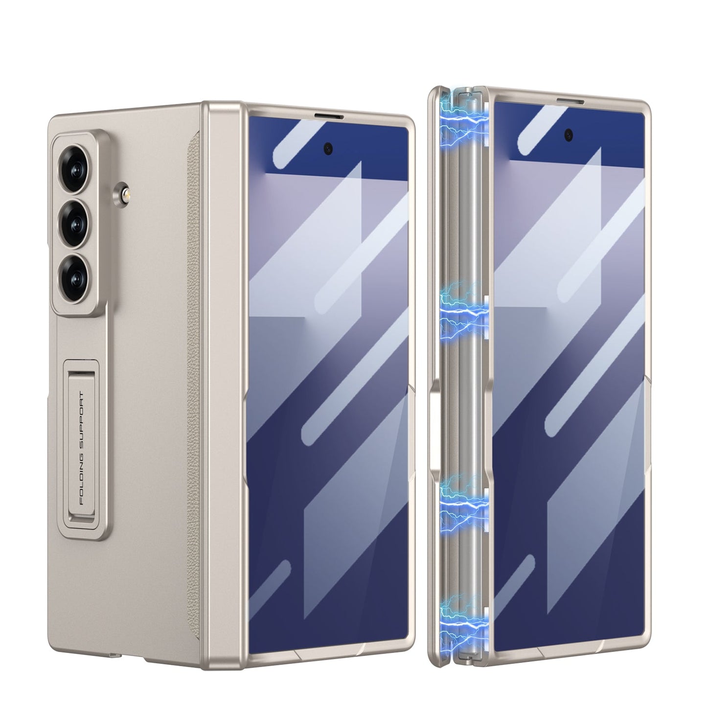 Magnetic Hinge Hidden Bracket All-included Case With Back Screen Protector For Galaxy Z Fold 7/6/5/4/3
