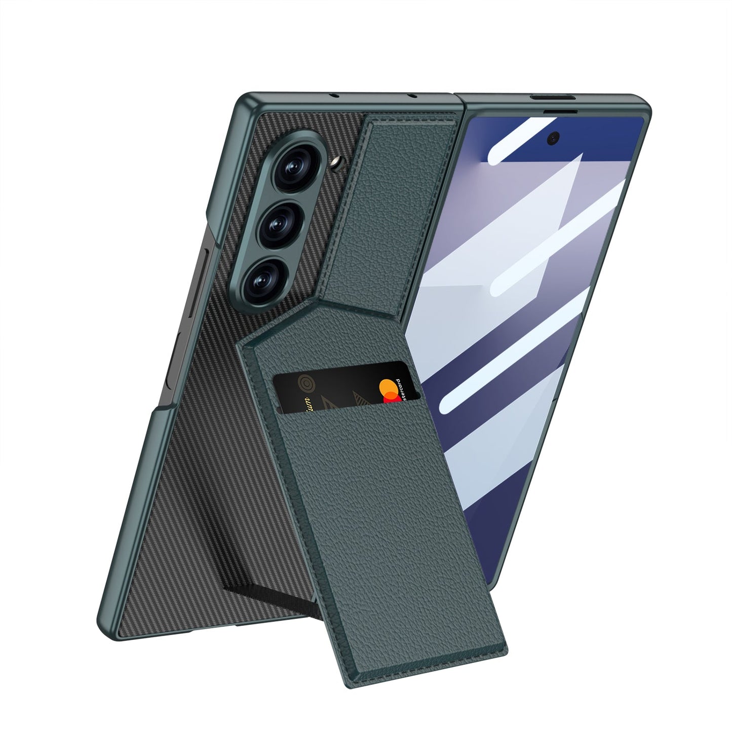 Leather Card Holder Shockproof Phone Case With Screen Protector For Galaxy Z Fold 6/7