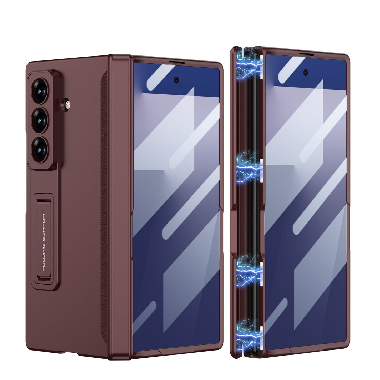Magnetic Hinge Hidden Bracket All-included Case With Back Screen Protector For Galaxy Z Fold 7/6/5/4/3