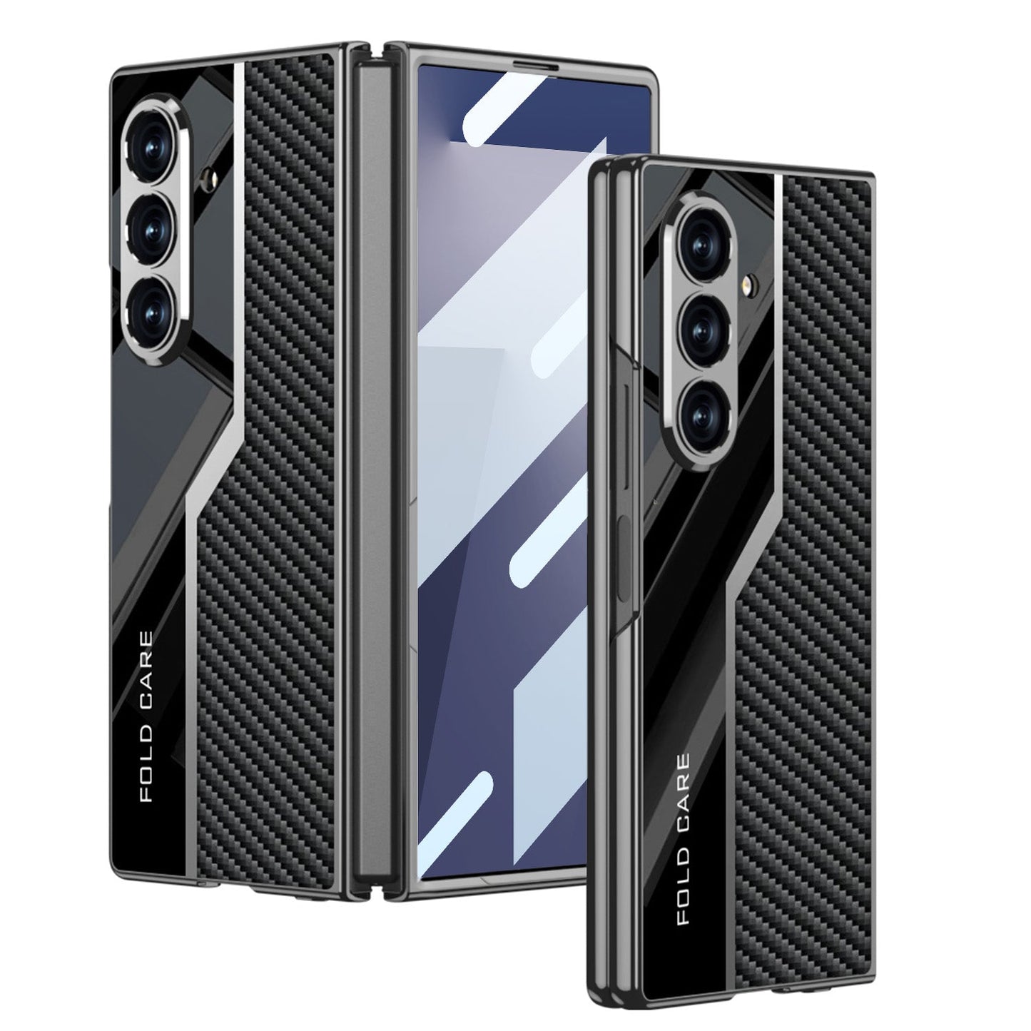 Electroplating Leather Shockproof Phone Case With Screen Protector For Galaxy Z Fold 7/6