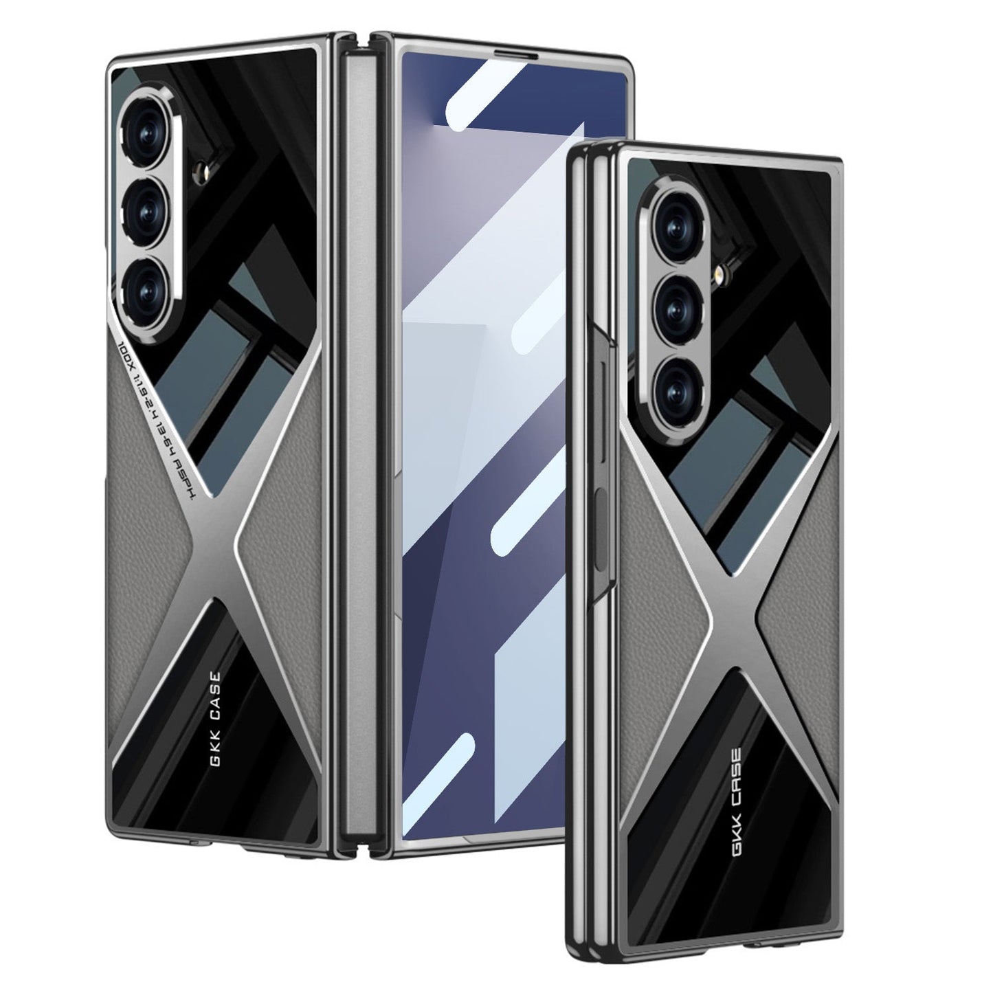 Electroplating Leather Shockproof Phone Case With Screen Protector For Galaxy Z Fold 7/6