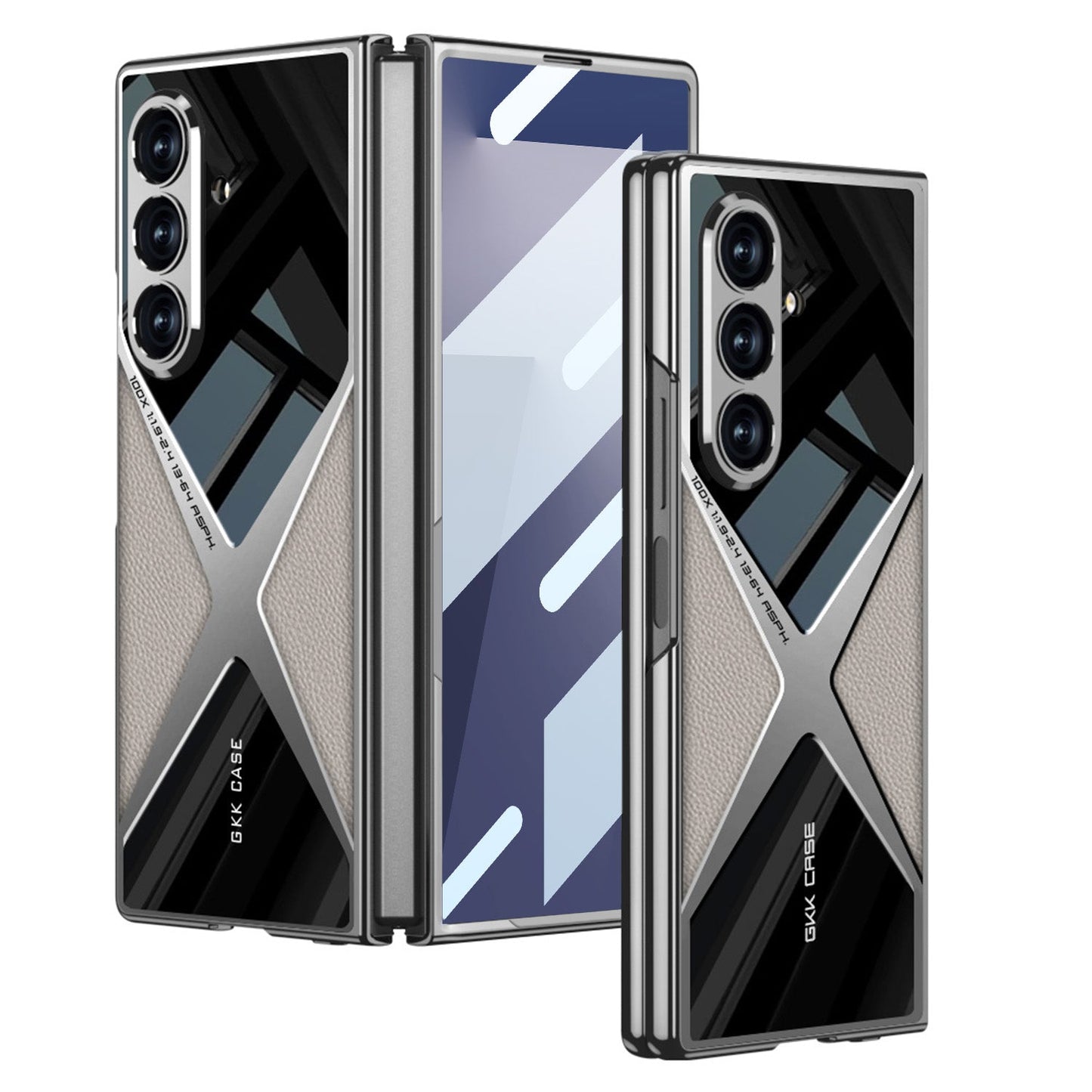 Electroplating Leather Shockproof Phone Case With Screen Protector For Galaxy Z Fold 7/6