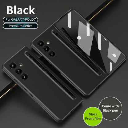Anti-fall Protective Phone Case With Pen Tray Shell and Film For Galaxy Z Fold 7/6/5/4/3