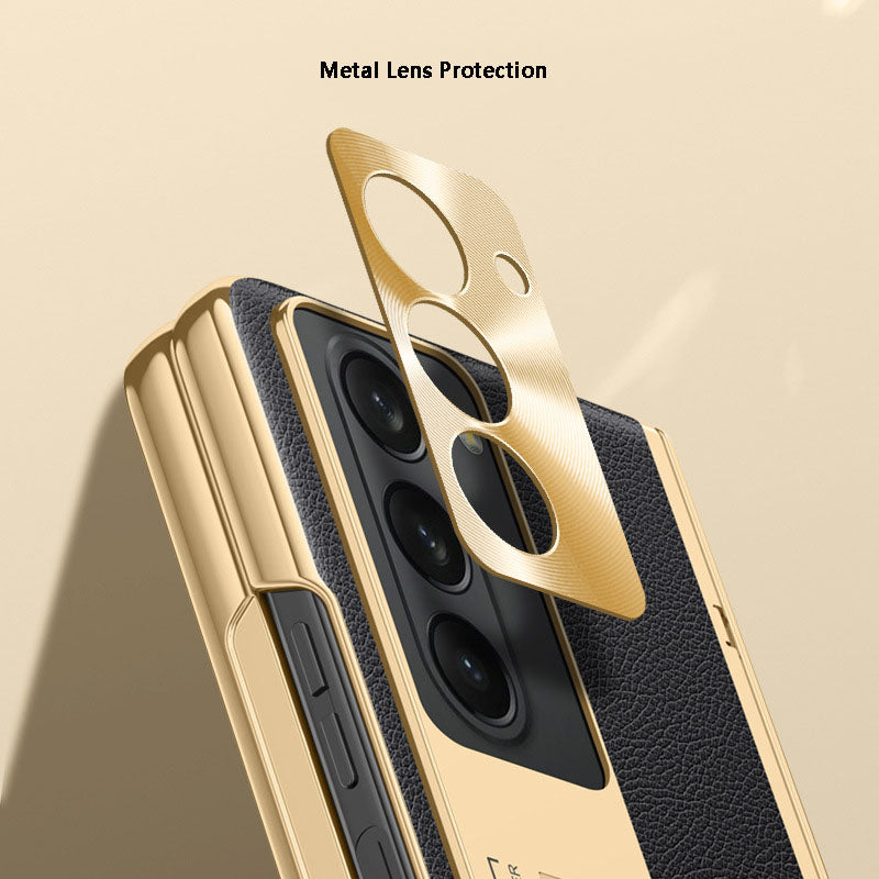 Samsung Galaxy Z Fold5 Luxurious Leather All-inclusive Protection Phone Case