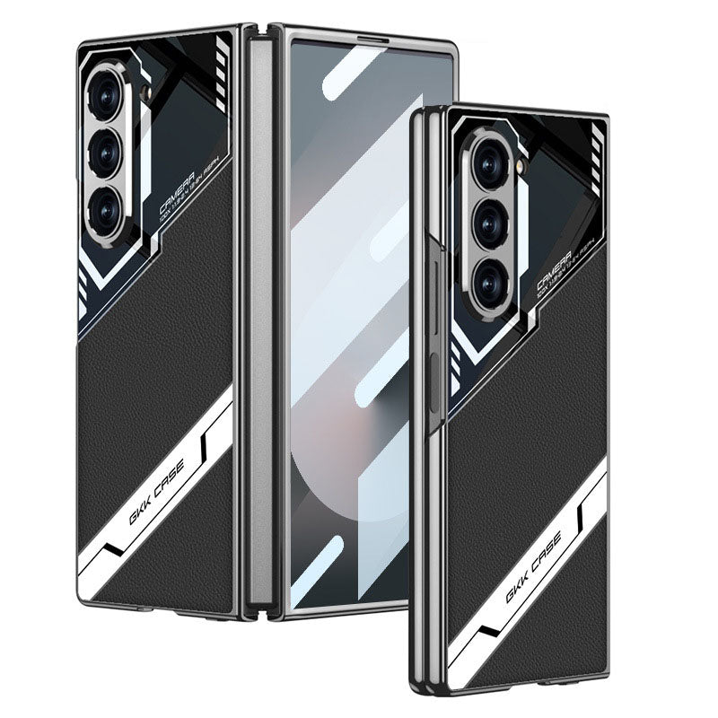 Electroplating Leather Shockproof Phone Case With Screen Protector For Galaxy Z Fold 7/6