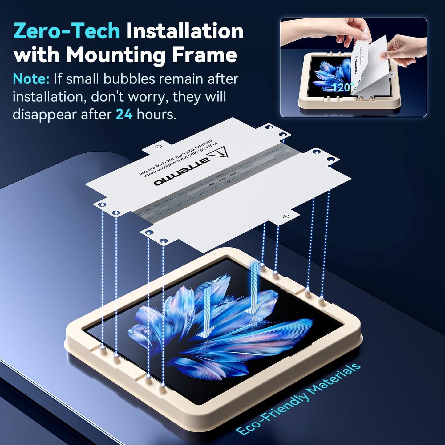 Galaxy Z Fold7 Fold6 Fold5 Foldable Screen Protector With Auto Align Mounting Frame Kit