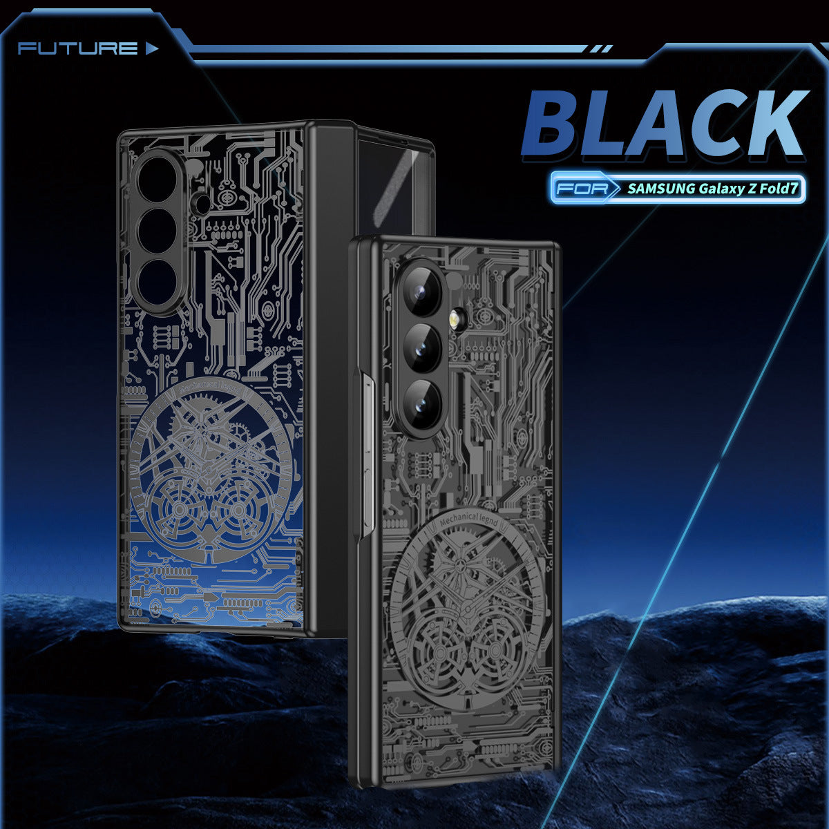 Cyberpunk Style Shockproof Phone Case For Galaxy Z Fold 7/6/5/4/3