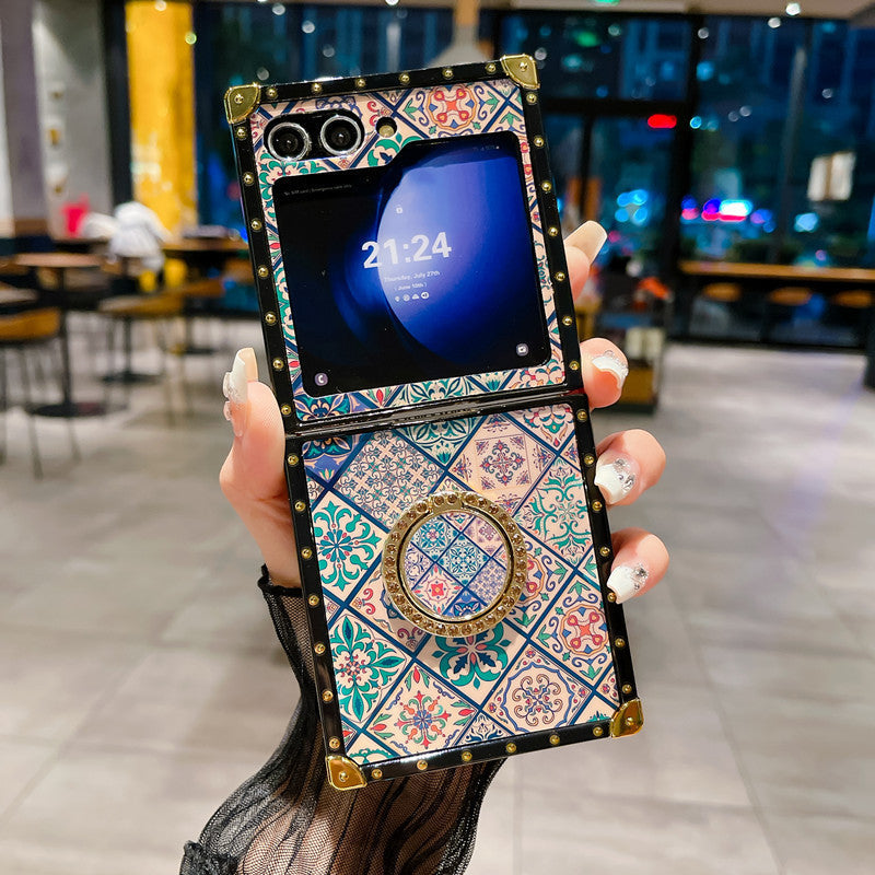 Retro Boho Style Ring Case With Lanyard for Galaxy Z Flip 6/5/4/3