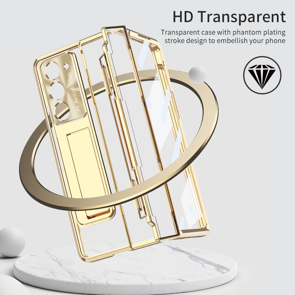 Armor Electroplated Anti-fall Protective Phone Case For Samsung Galaxy Z Fold3/4/5 With Back Screen Glass - Mycasety Mycasety