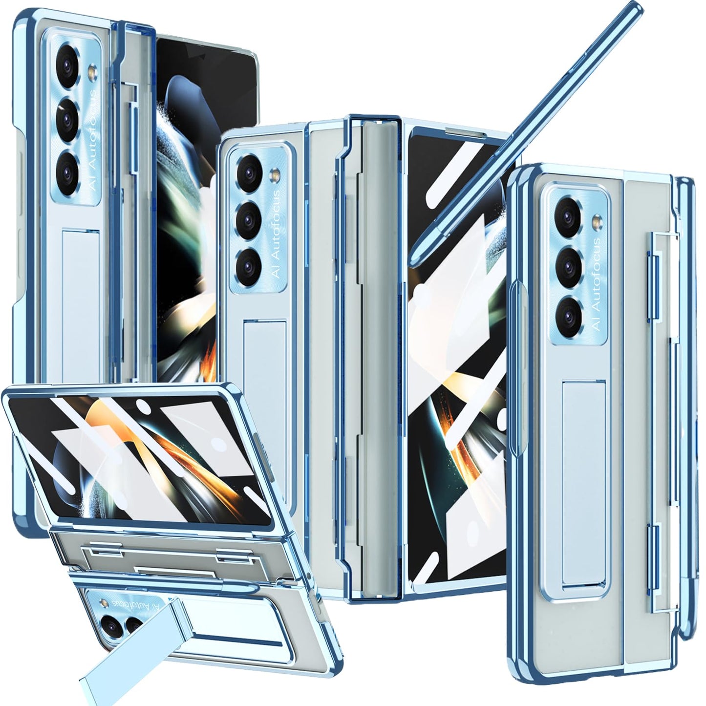 Armor Electroplated Anti-fall Protective Phone Case For Samsung Galaxy Z Fold3/4/5 With Back Screen Glass - Mycasety Mycasety