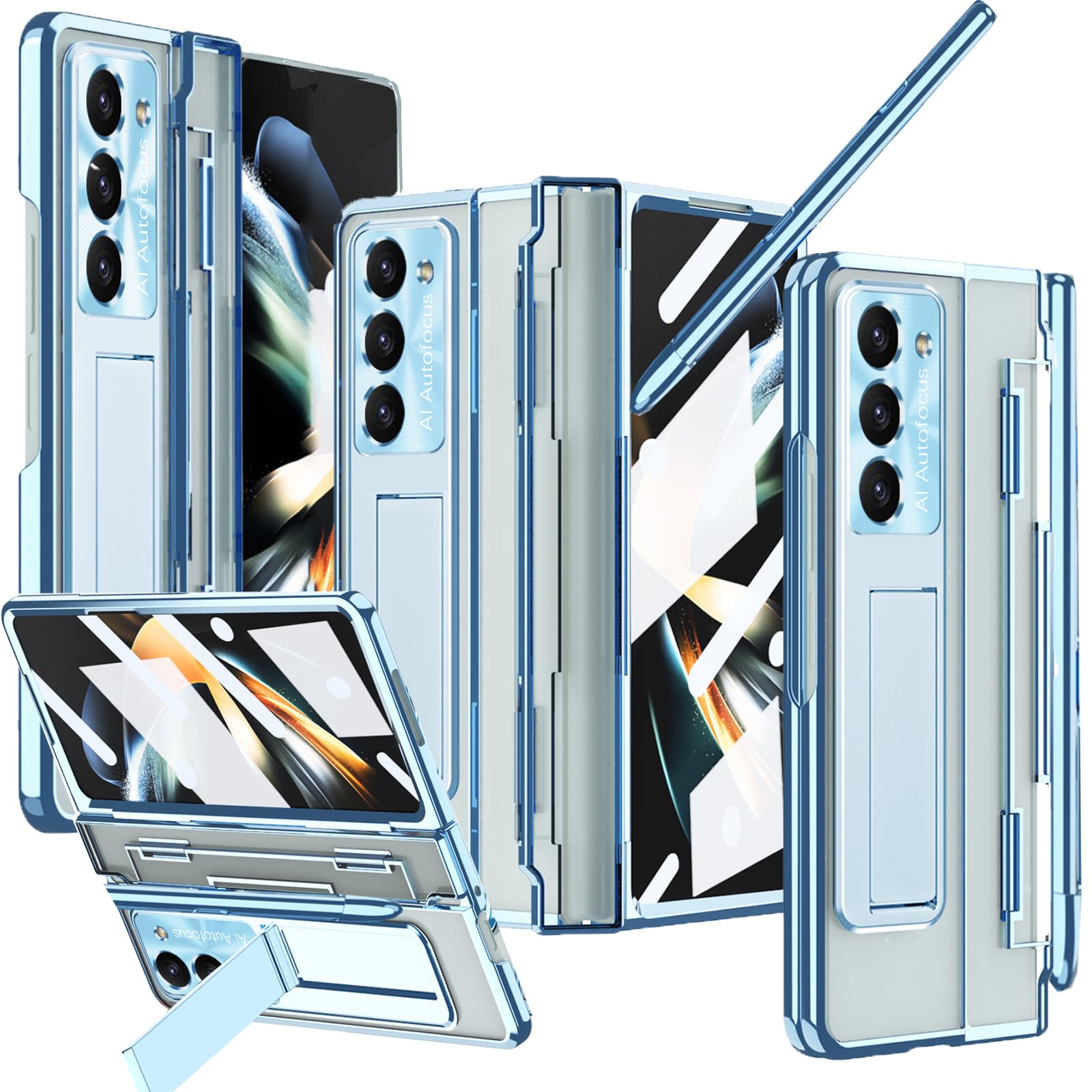 Armor Electroplated Anti-fall Protective Phone Case For Samsung Galaxy Z Fold3/4/5 With Back Screen Glass - Mycasety Mycasety