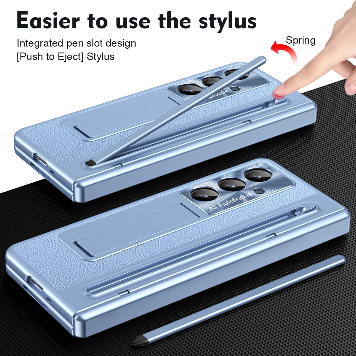 Leather Golden Electroplated Phone Case With Back Screen Glass and Stylus For Galaxy Z Fold 7/6/5/4
