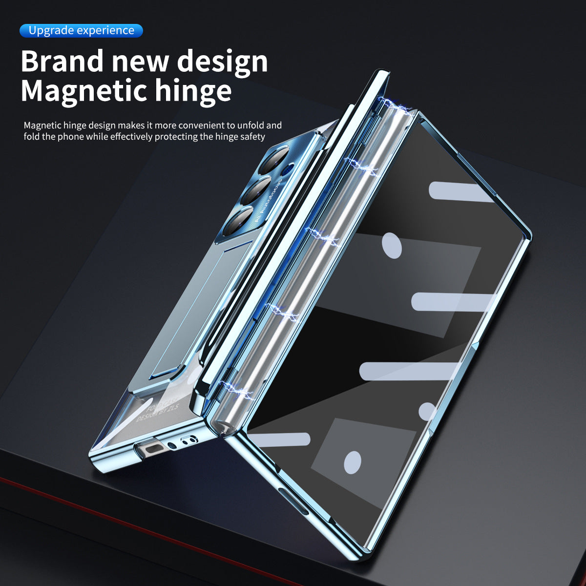 Magnetic Hinge Plating Case For Galaxy Z Fold 7/6/5/4/3 With Double Hinge Protector