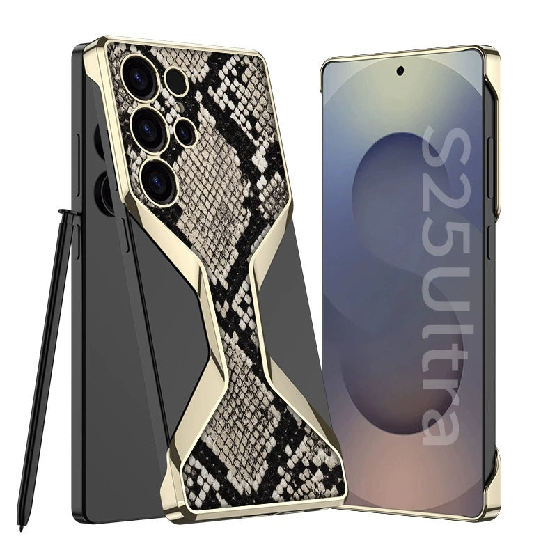 Borderless Electroplated Leather Phone Case For Samsung Galaxy