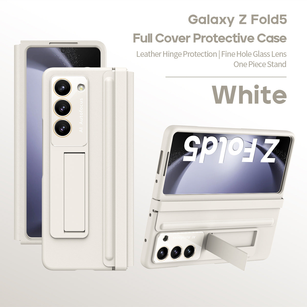 Leather Anti-fall Protective Pen Slot Phone Case With Front Protection Film & Stylus For Samsung Galaxy Z Fold5 Fold4 - Mycasety Mycasety