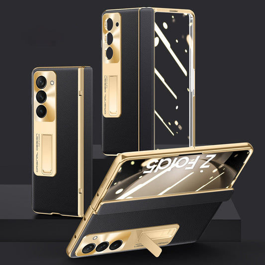 Samsung Galaxy Z Fold5 Luxurious Leather All-inclusive Protection Phone Case