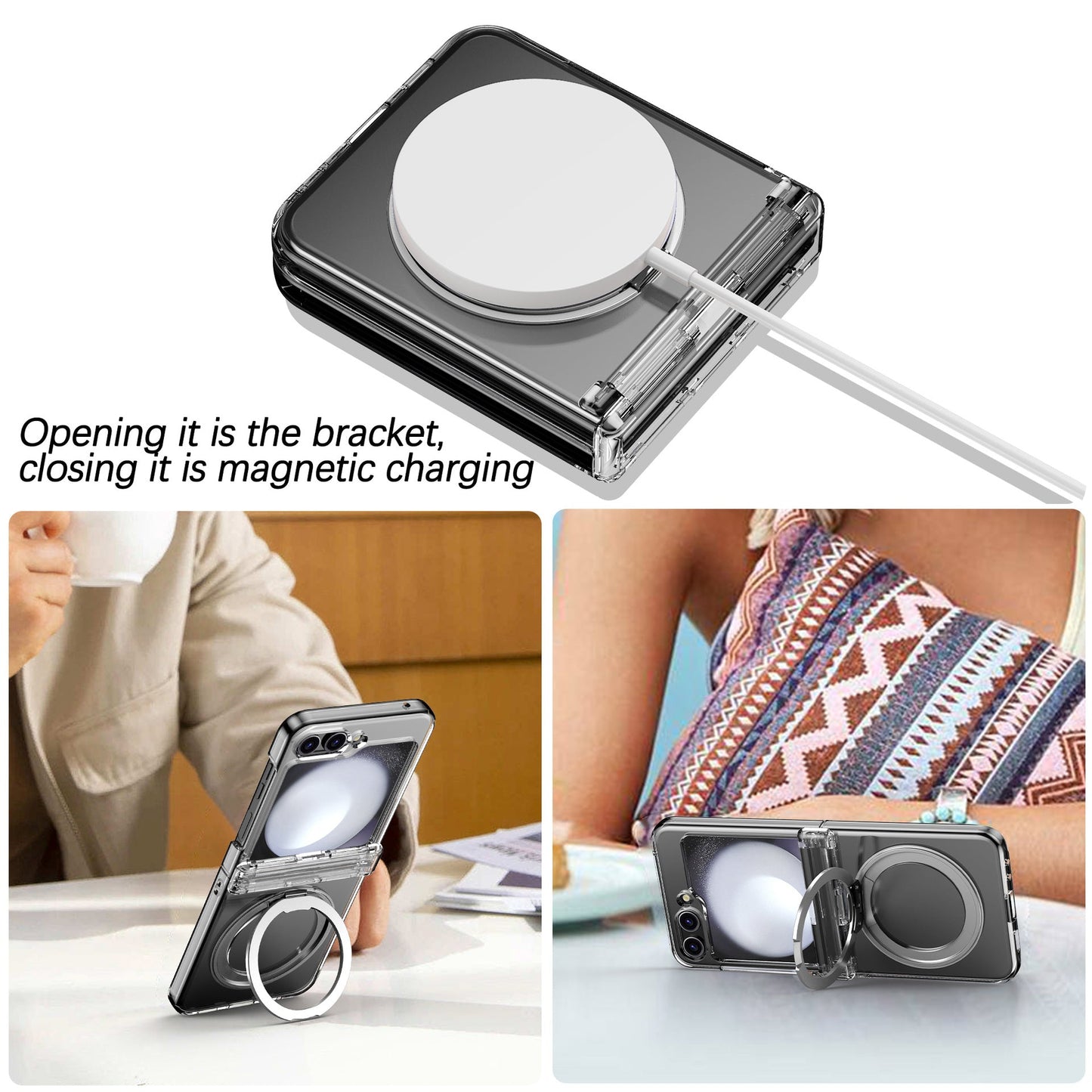 Magnetic Metal Bracket Hinge All-inclusive Shockproof Phone Case For Galaxy Z Flip Series