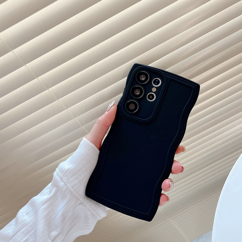 Liquid Silicone Wavy Wristband Phone Case For Samsung Galaxy