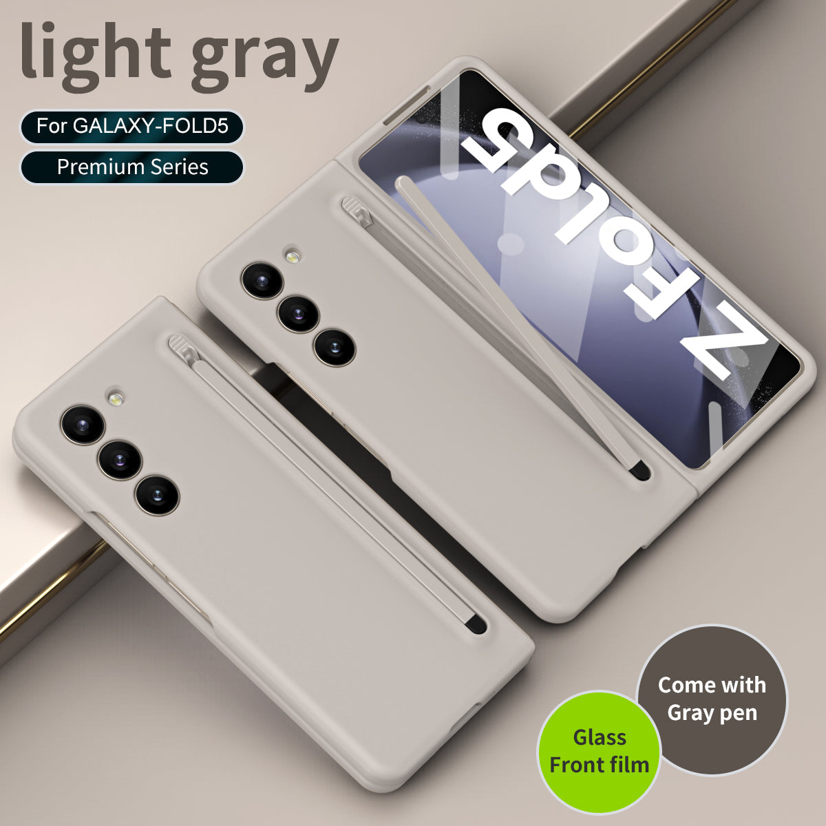 Anti-fall Protective Phone Case With Pen Tray Shell and Film For Samsung Galaxy Z Fold5 Fold4 Fold3 - Mycasety Mycasety