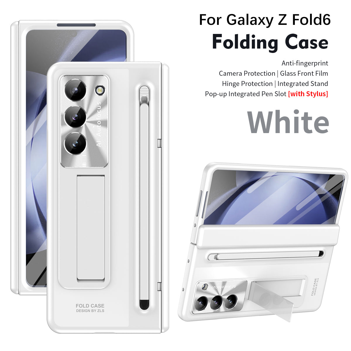 Armor Electroplated Anti-fall Protective Phone Case With Pen Tray Shell and Film For Galaxy Z Fold 7/6/5/4