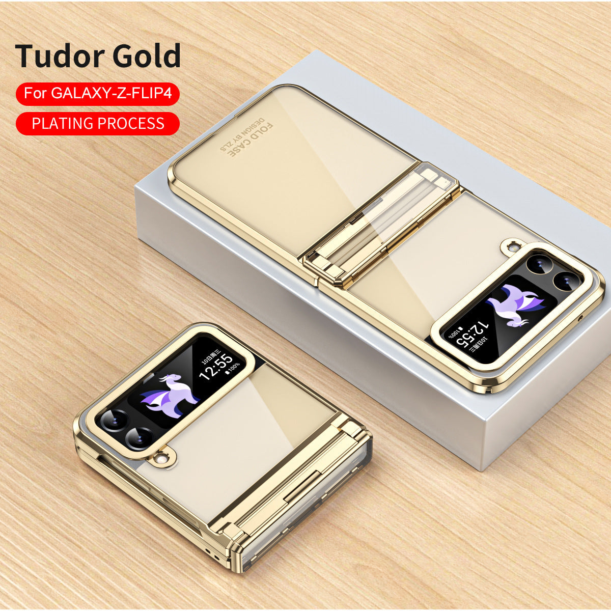 Electroplating Clear Phone Case For Samsung Galaxy Z Flip5 Flip4 Flip3 5G - Mycasety Mycasety