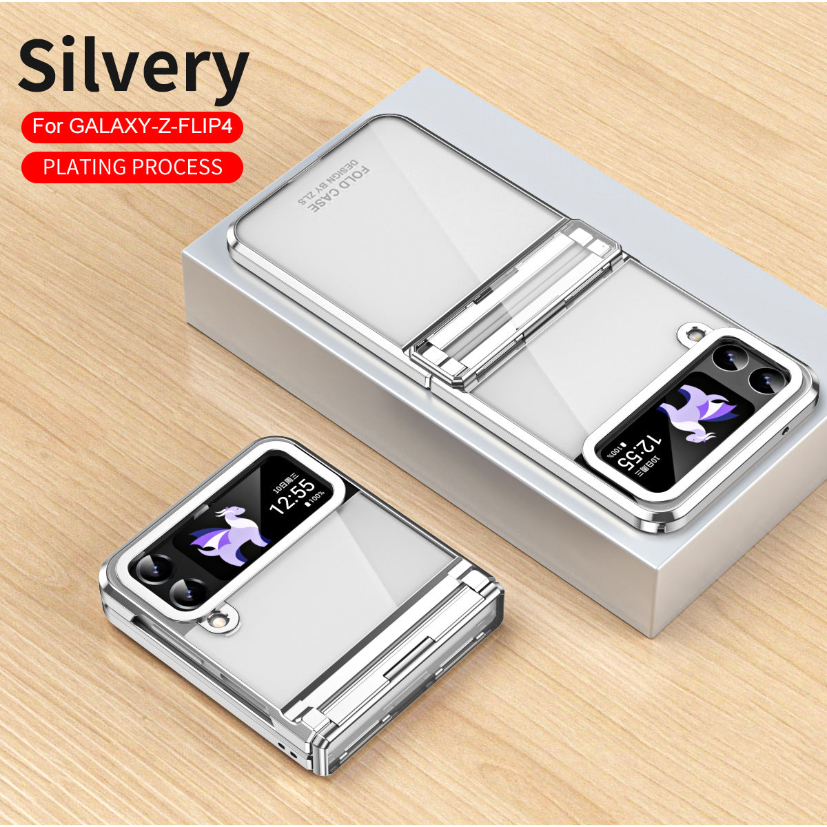 Electroplating Clear Phone Case For Samsung Galaxy Z Flip5 Flip4 Flip3 5G - Mycasety Mycasety
