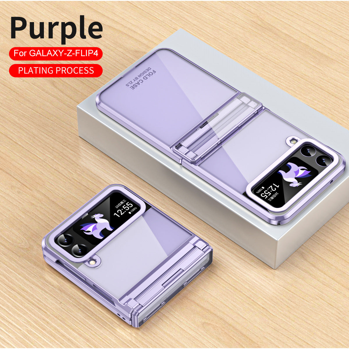 Electroplating Clear Phone Case For Samsung Galaxy Z Flip5 Flip4 Flip3 5G - Mycasety Mycasety