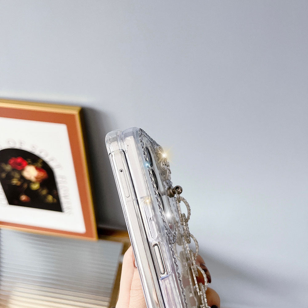 Luxurious Rhinestone Flower Phone Case For Samsung Galaxy Z Fold3 Fold4 5G