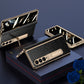 Handmade Leather Crocodile Pattern Phone Case With Back Screen Protector For Samsung Galaxy Z Fold4 5G - Mycasety Mycasety